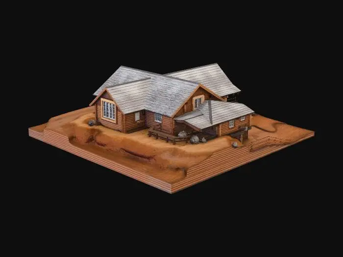 3D model for Hillside Cabin in the Valley