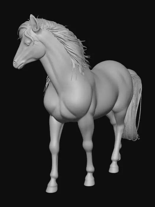 3D model for White Stallion on the Autumn Path