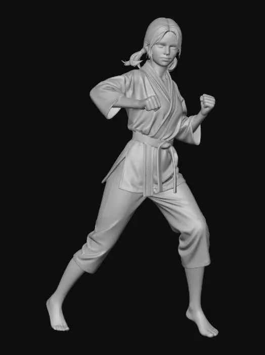 3D model for White Gi Warrior