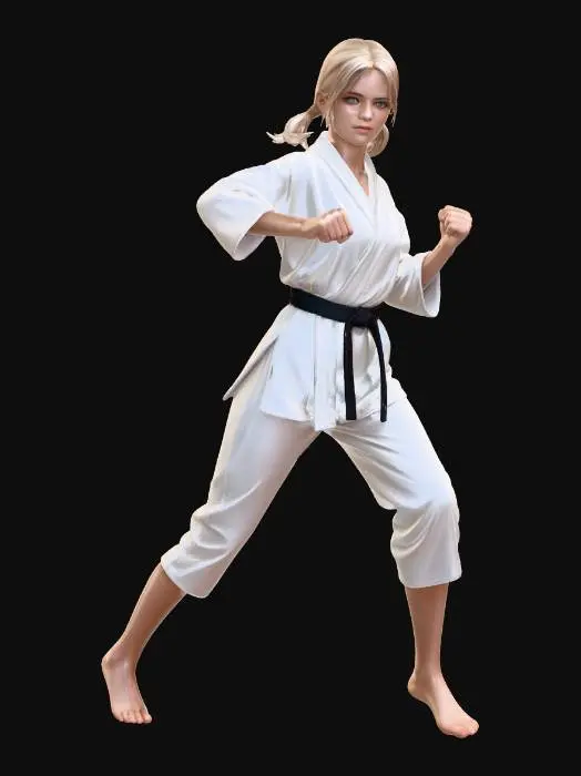 3D model for White Gi Warrior