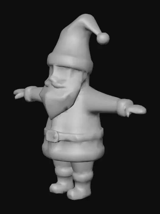 3D model for Low Poly Santa T-Pose