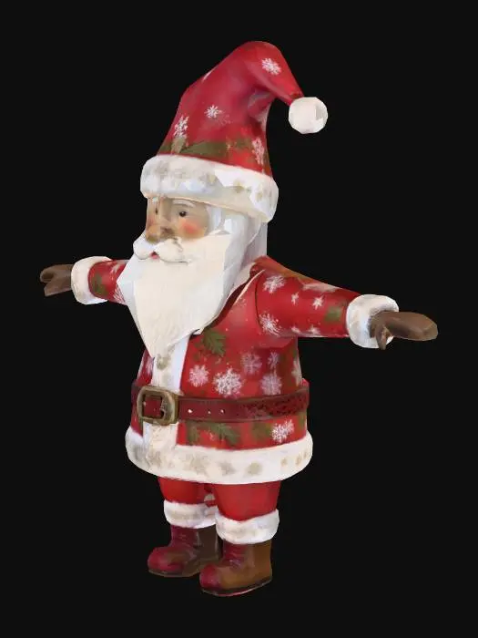 3D model for Low Poly Santa T-Pose