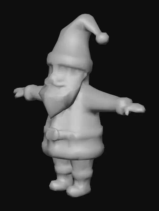 3D model for Low Poly Santa T-Pose