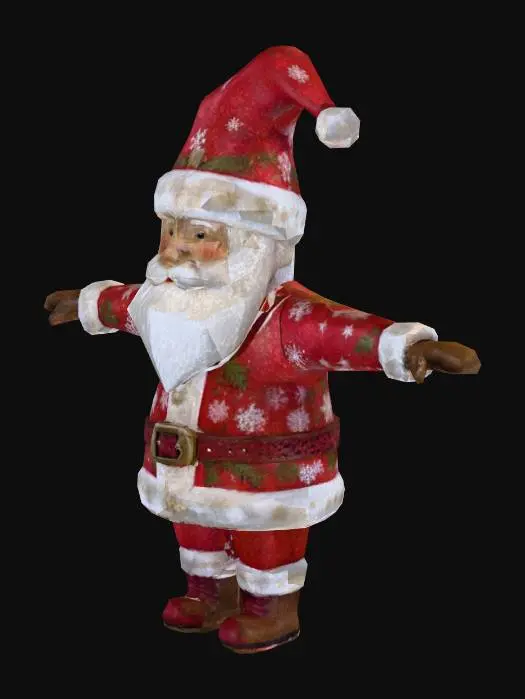 3D model for Low Poly Santa T-Pose