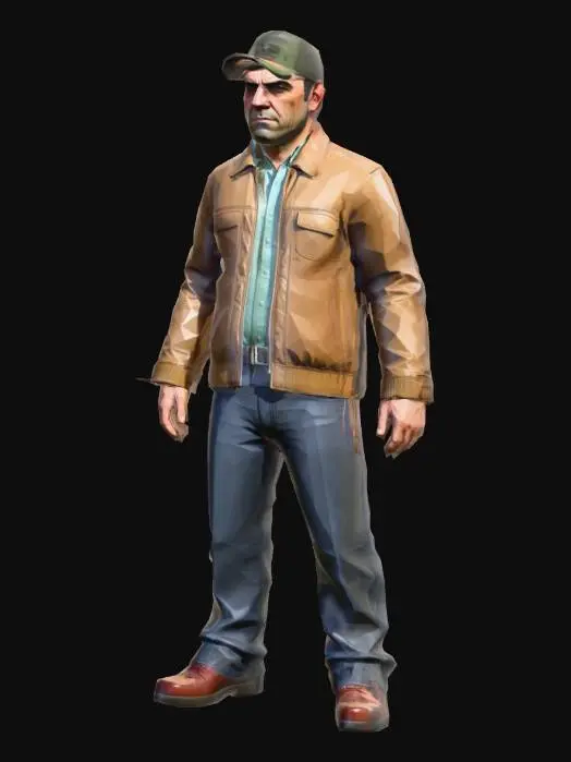 3D model for make me a gta 5 character michael low poly