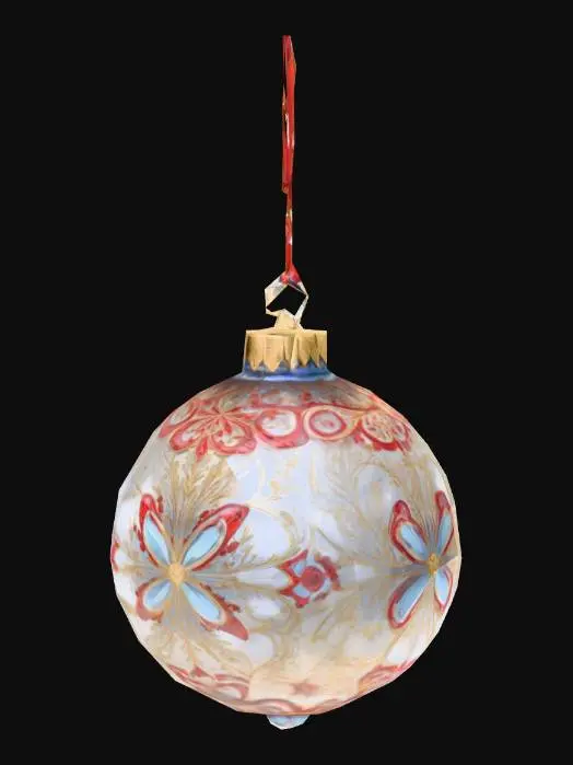 3D model for #Christmas2025#, Beautiful, delicate glass vintage Christmas ornaments. Highly detailed. Realistic. High quality realistic textures. Solid infill.