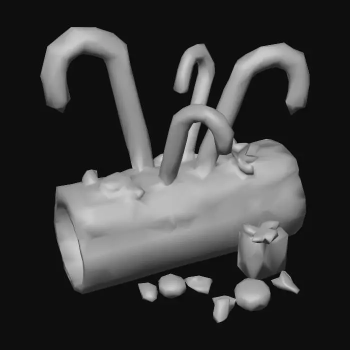 3D model for Candy Cane Log, #Christmas2025#