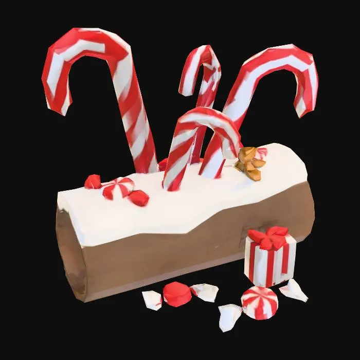 3D model for Candy Cane Log, #Christmas2025#