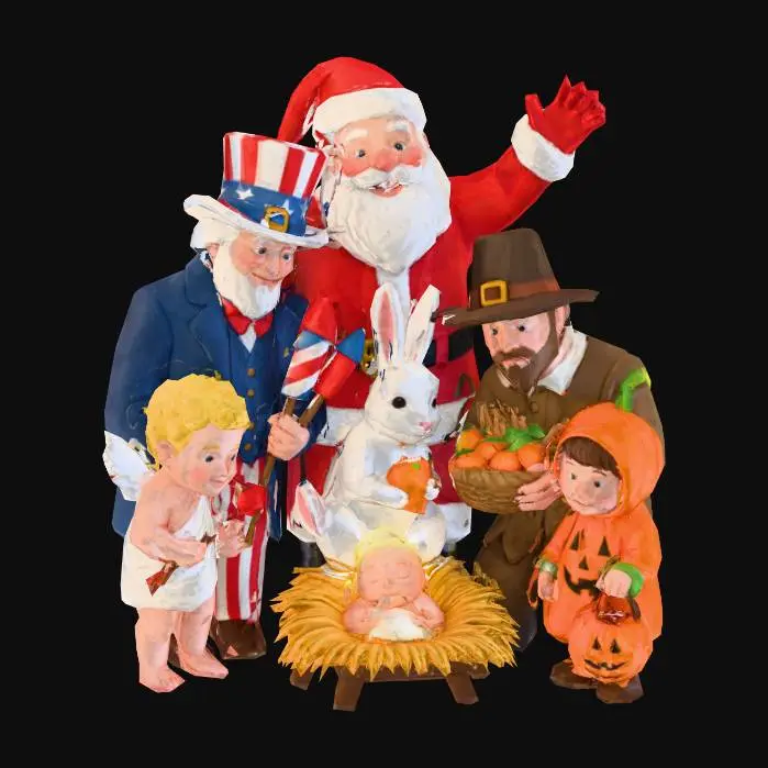 3D model for Create an exact image from this photo and add Santa behind the bunny. , #Christmas2025#