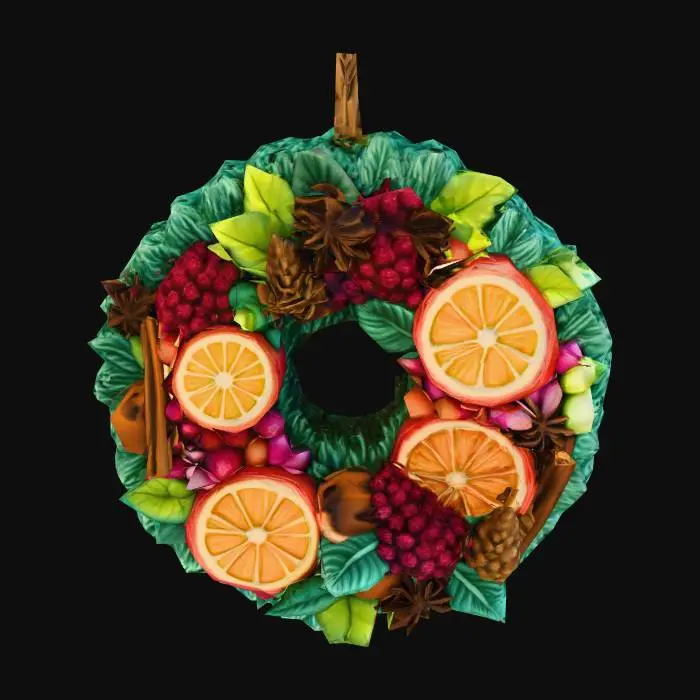 3D model for Festive Citrus Wreath, #Christmas2025#