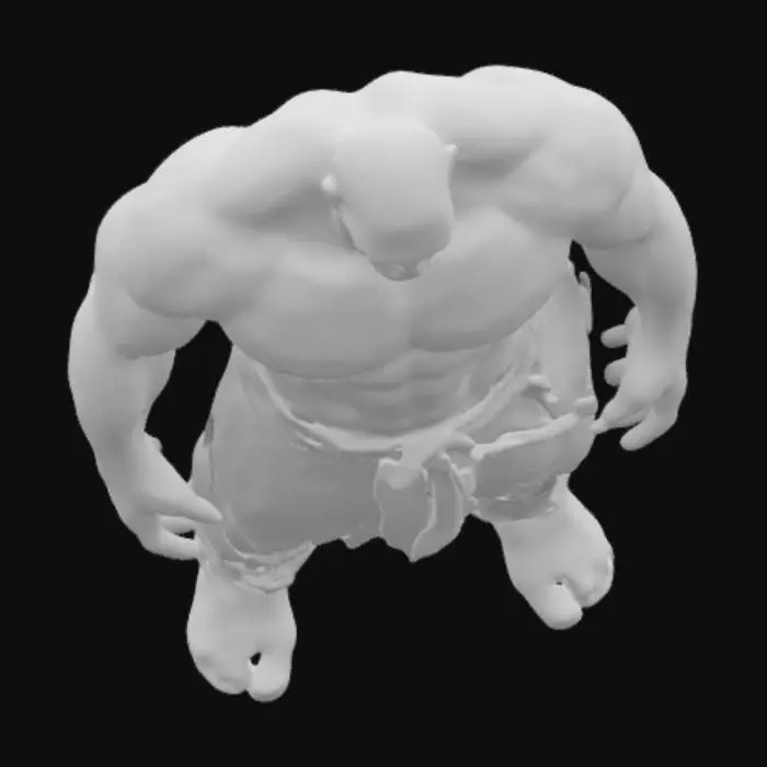 3D model for dwane the rock jonson coverd in blood is evel