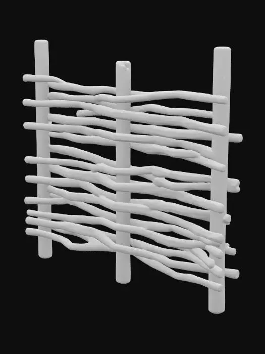 3D model for Woven Wooden Fence
