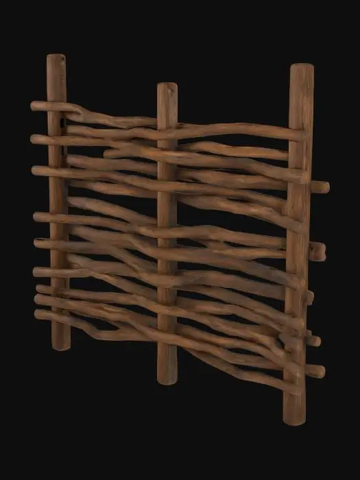 3D model for Woven Wooden Fence