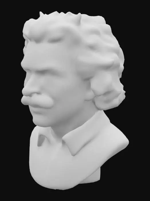 3D model for albert einstein bust in collar shirt
