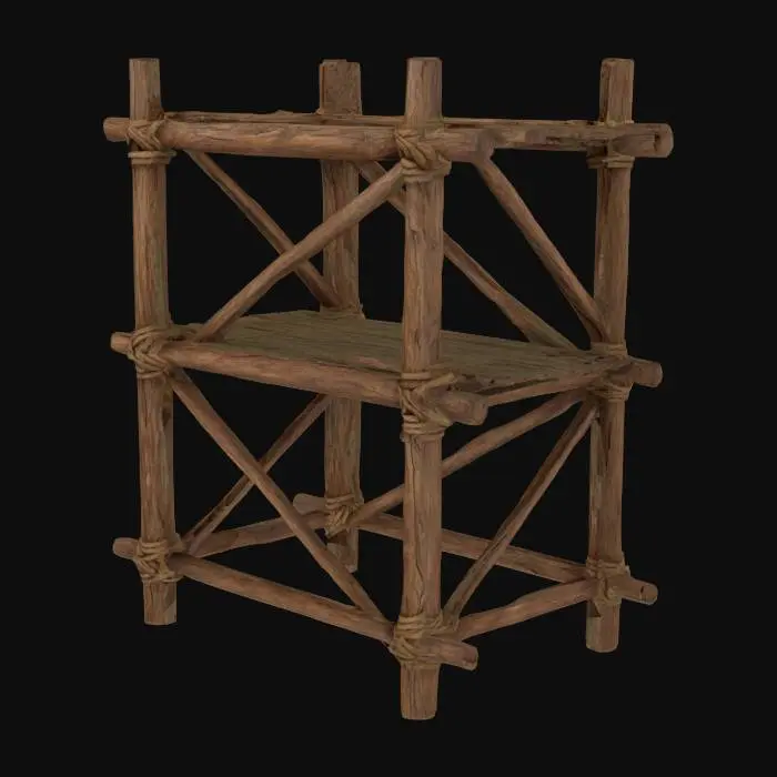 3D model for Wooden scaffolding Structure