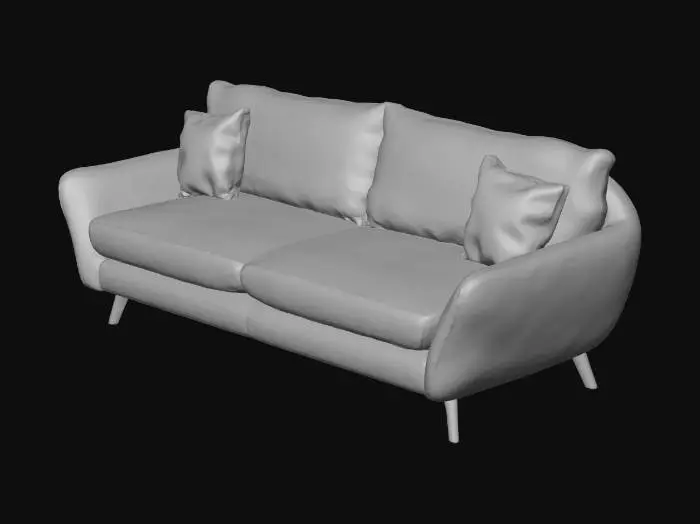 3D model for Gray Serenity Sofa