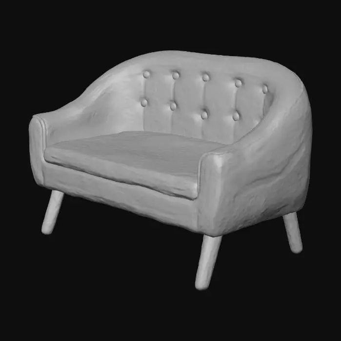 3D model for Blue Button Sofa