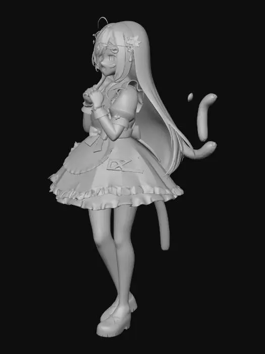 3D model for Celestial Maid Catgirl