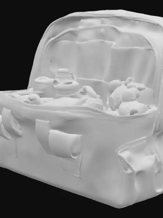 3D model for Maternity overnight bag with diapers and lotions showing and some toys for newborns
