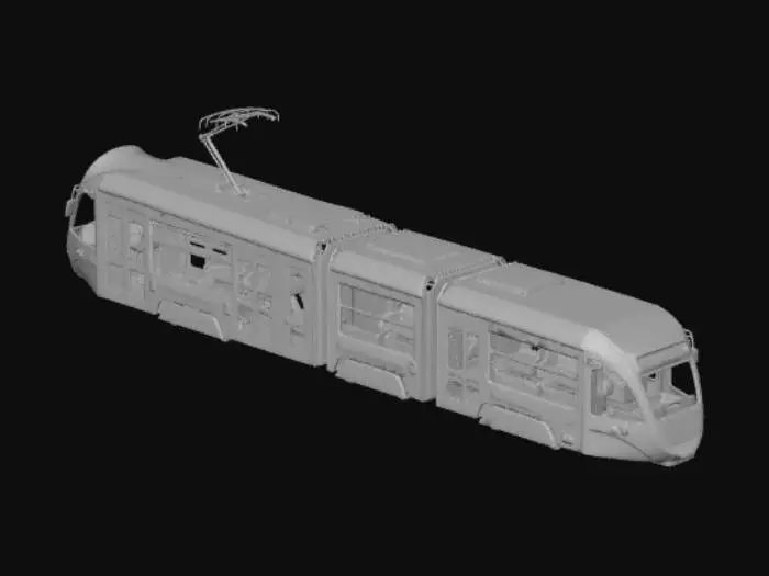 3D model for Yellow Tram at Dusk, Tatra Yug K1t-306