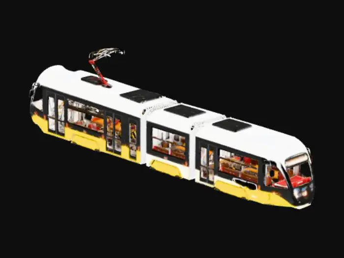 3D model for Yellow Tram at Dusk, Tatra Yug K1t-306