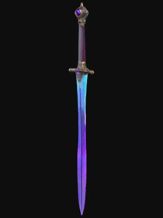 3D model for Make a Bismuth sword for an adventure game, it needs to be symmetrical,