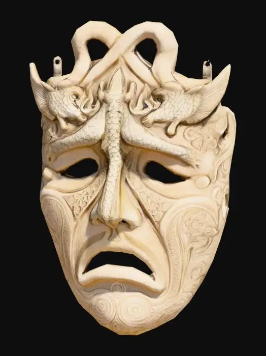 3D model for Creami una maschera  antica di teatro da poter appendere  che raffiguti qualcosa delle mashere greche - atlantidee
