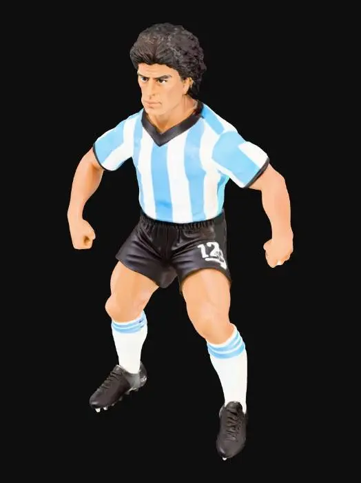 3D model for cre un giocatore di calcio senza palla, con la faccia di maradona, simmetrico gambe e braccia