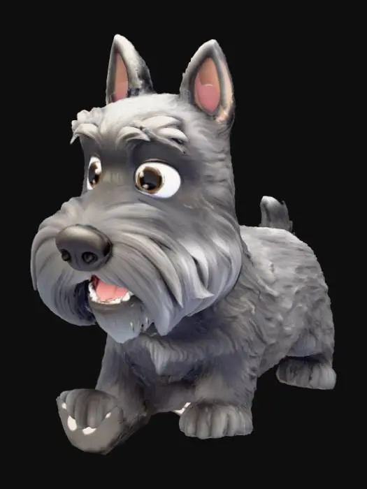 3D model for Crea uno scottish terrier nero in versione Disney