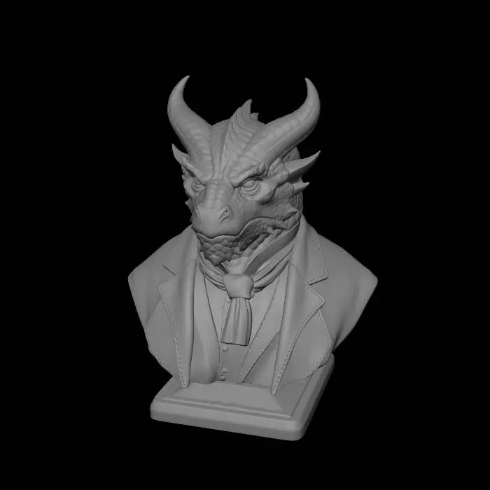 3D model for Blue Dragon in a Suit