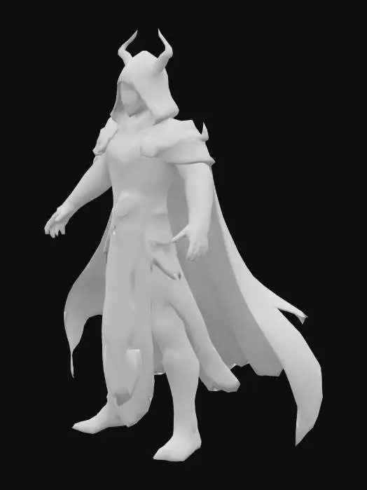 3D model for Fantasy unhuman mage looks like a Maven from Path of Exile