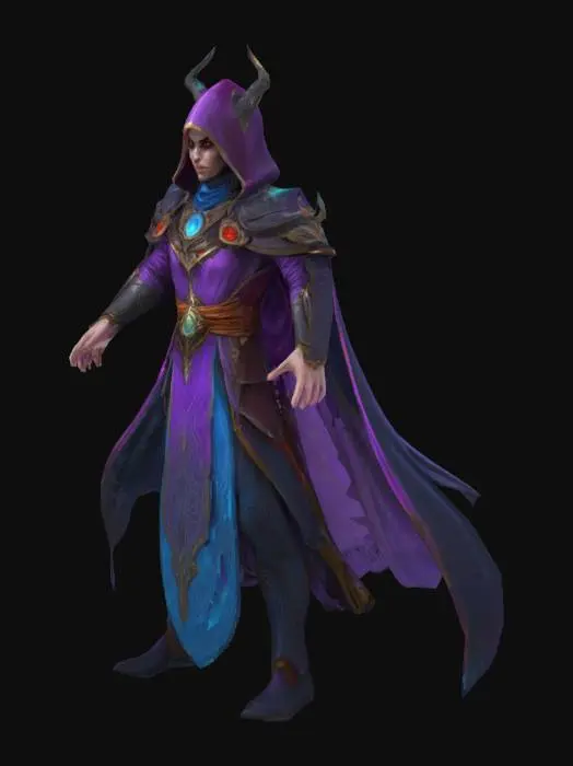 3D model for Fantasy unhuman mage looks like a Maven from Path of Exile