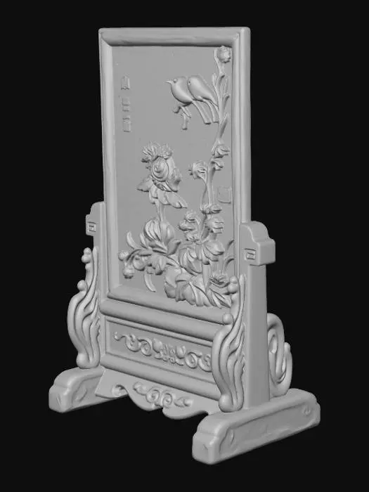 3D model for Birds and Peonies Screen