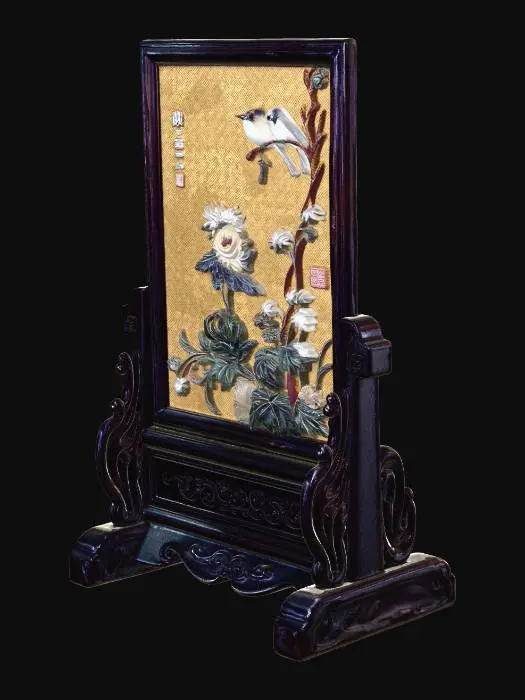 3D model for Birds and Peonies Screen
