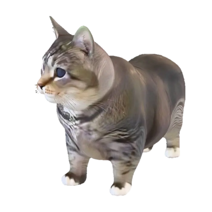 cat - Whiskers 3D model, vytvořený pomocí AI