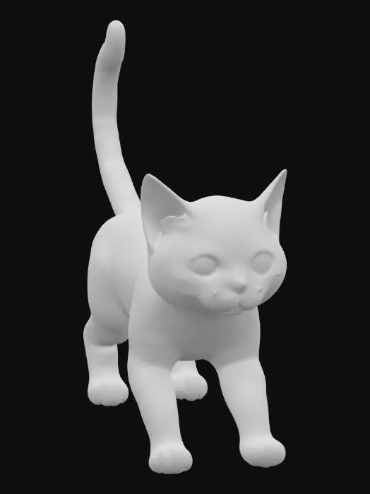 3D model for リアルなトラ猫。気持ちよさそうに歩いている。
