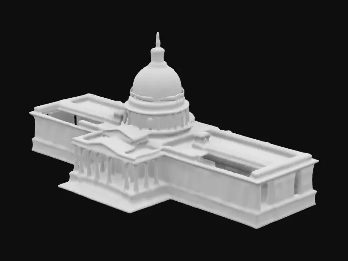 3D model for very detailed, sharp edges, south wing of the United States Capitol. 