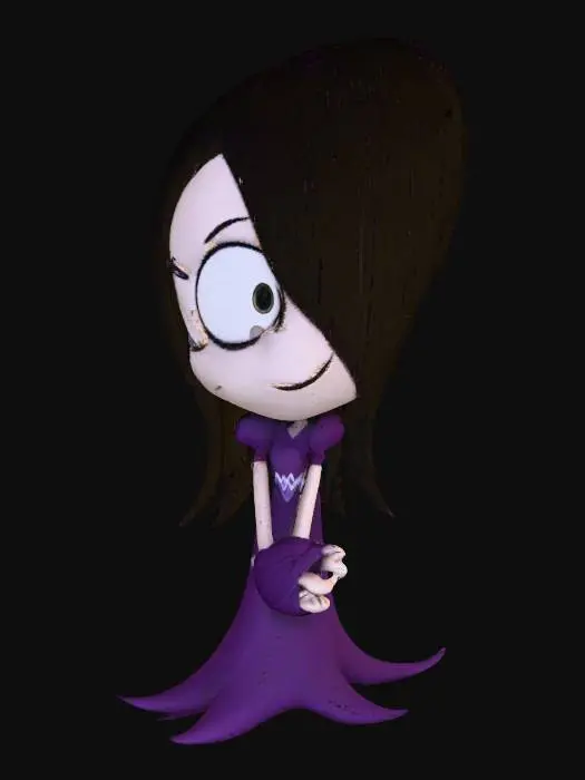 3D model for Gothic Girl Cartoon Character