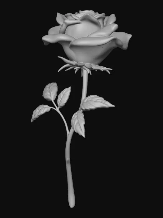 3D model for Red Blooming Rose