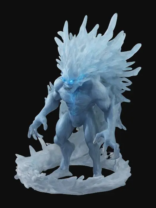3D model for A todd macfarlane styled drawing of a frost wind elemental creature