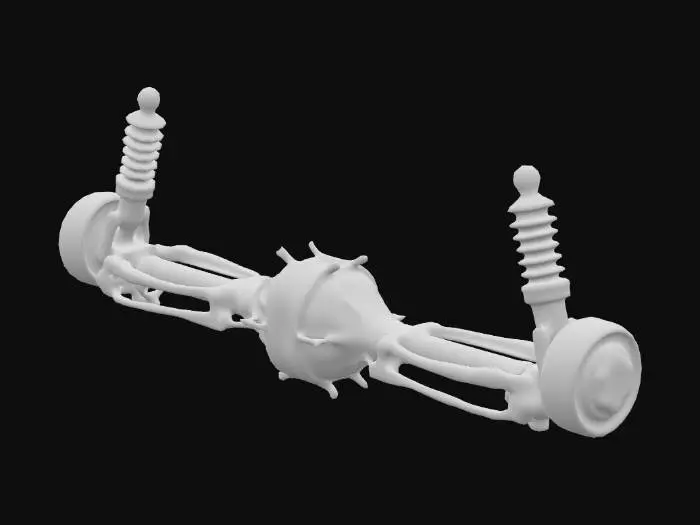 3D model for GT86 rear axle suspension and differantial. red coilovers
