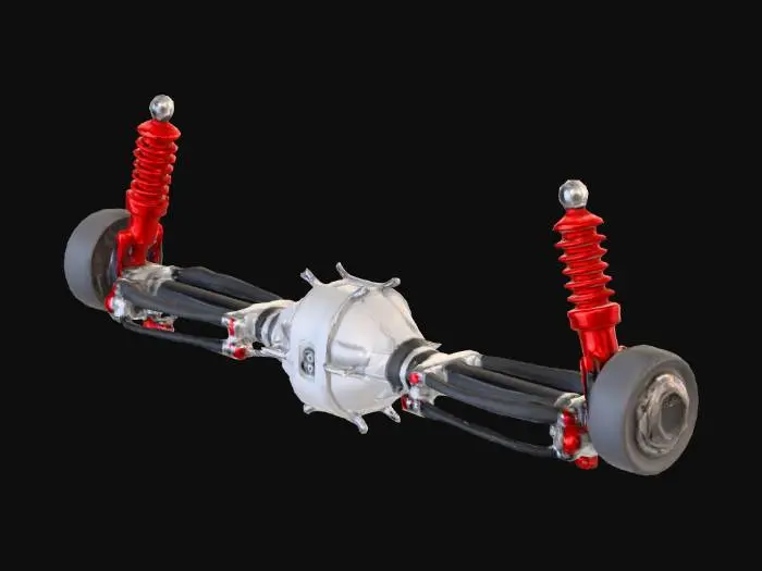 3D model for GT86 rear axle suspension and differantial. red coilovers

