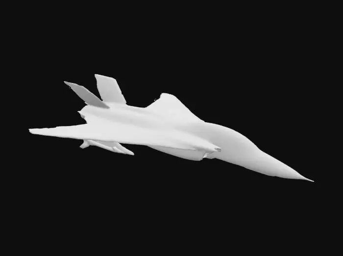 3D model for Highly detailed, ultra realistoc 3D model of the Aurora Bomber aircraft. The design should feature a sleek, triangular frame with sharp edges, matte black surface, and advanced stealth coatings. Include intricate details such as aerodynamic control surfaces, vents, and glowing engine thrusters at the rear. The model should evoke a high-tech, military aesthetic, with visible panels, subtle weathering, and soft reflections. Ensure realistic lighting to highlight the bomber’s stealthy appearance.