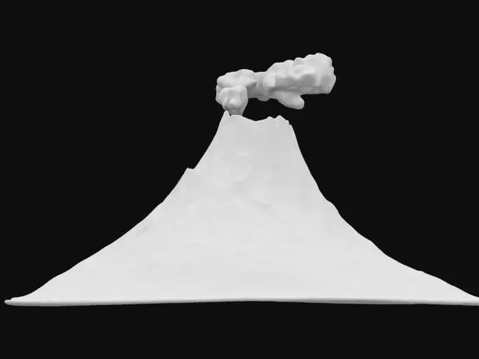 3D model for volcano toon game asset