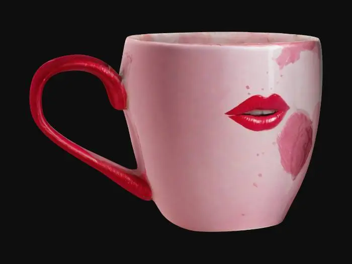 3D model for Kubek z odciskiem szminki i ust na brzegu
#valentine