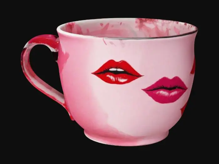 3D model for Kubek z odciskiem szminki i ust na brzegu
#valentine