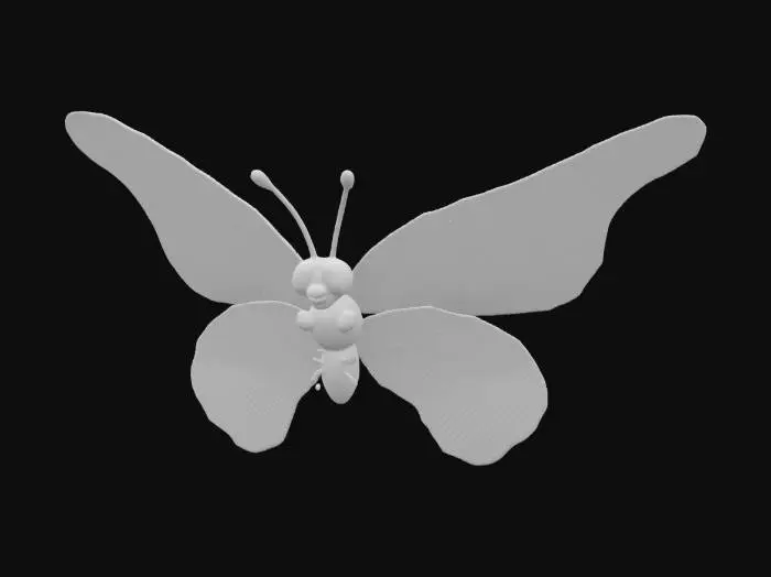 3D model for Create a 3D model of a butterfly in mid-flight, with its wings spread wide and delicate veins etched into the surface. The head of the butterfly subtly symbolizes a clitoral form, blending seamlessly with the organic curves of the body. Use soft pastel colors for the wings and a gentle pearlescent glow for the head, evoking a sense of elegance, intimacy, and natural beauty.
#valentine