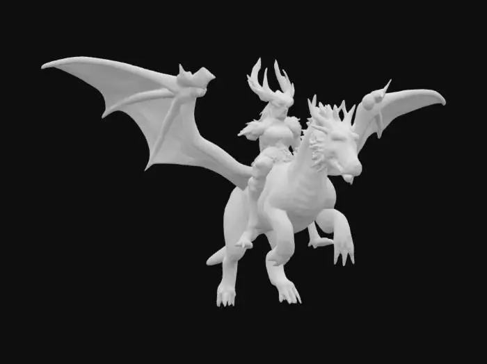 3D model for A lone cosmic Valkyrie warrior riding a bio-mechanical dragon across a nebula-lit galaxy. Her armor blends Mongolian design with sci-fi aesthetics, glowing with runes. Behind her, distant planets and a comet streak through space. Cinematic lighting, ultra-detailed textures. [Mongolia], #AroundTheWorld#