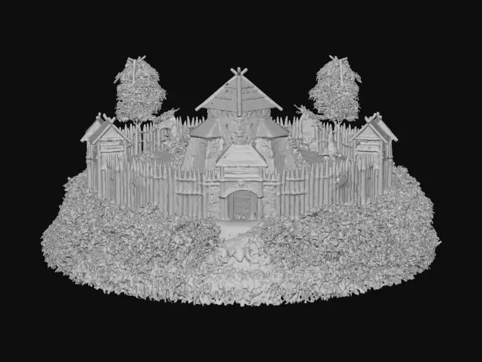 3D model for hyperrealistic game slavic stronghold