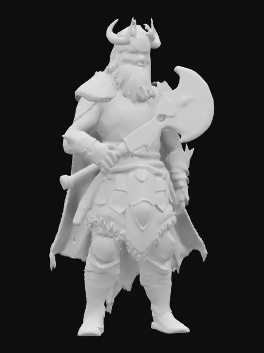 3D model for Perun wysoki, muskularny słowiański bóg o zaciekłych, burzowych oczach i długich, dzikich włosach przypominających burzę. Dzierży masywny, misternie wyrzeźbiony topór trzaskający błyskawicami, symbolizujący jego kontrolę nad piorunami i burzami. Perun odziany jest w ciężką zbroję ozdobioną starożytnymi słowiańskimi wzorami i motywami piorunów. Jego peleryna powiewa za nim.
, #game figure#